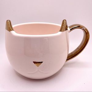 Pink and Gold Cat Coffee/Tea Ceramic Mug by Pinky Up - 12oz